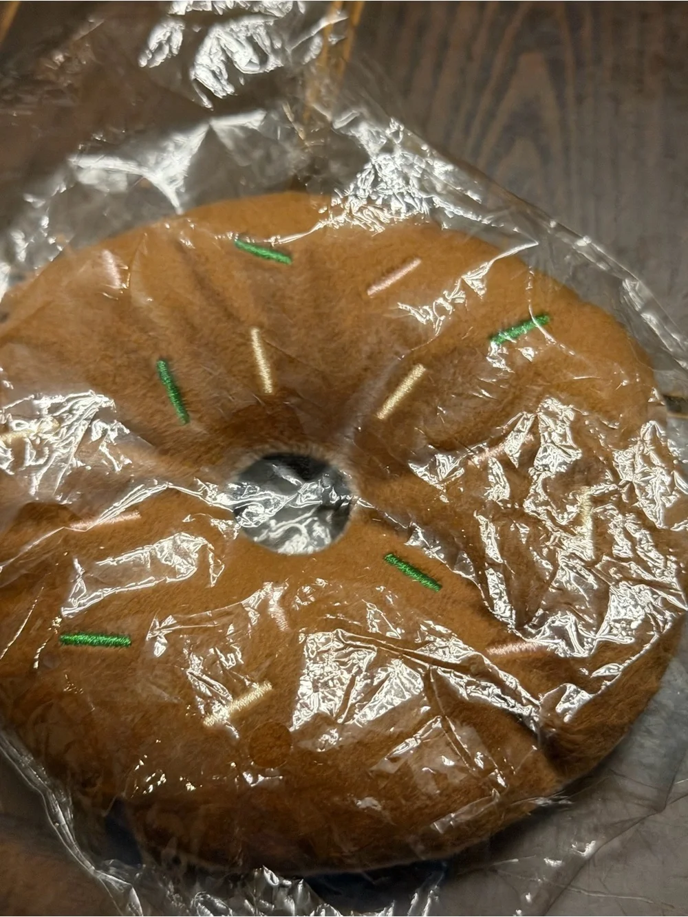 Plush Donut Dog Toy - Brown Chew & Toss